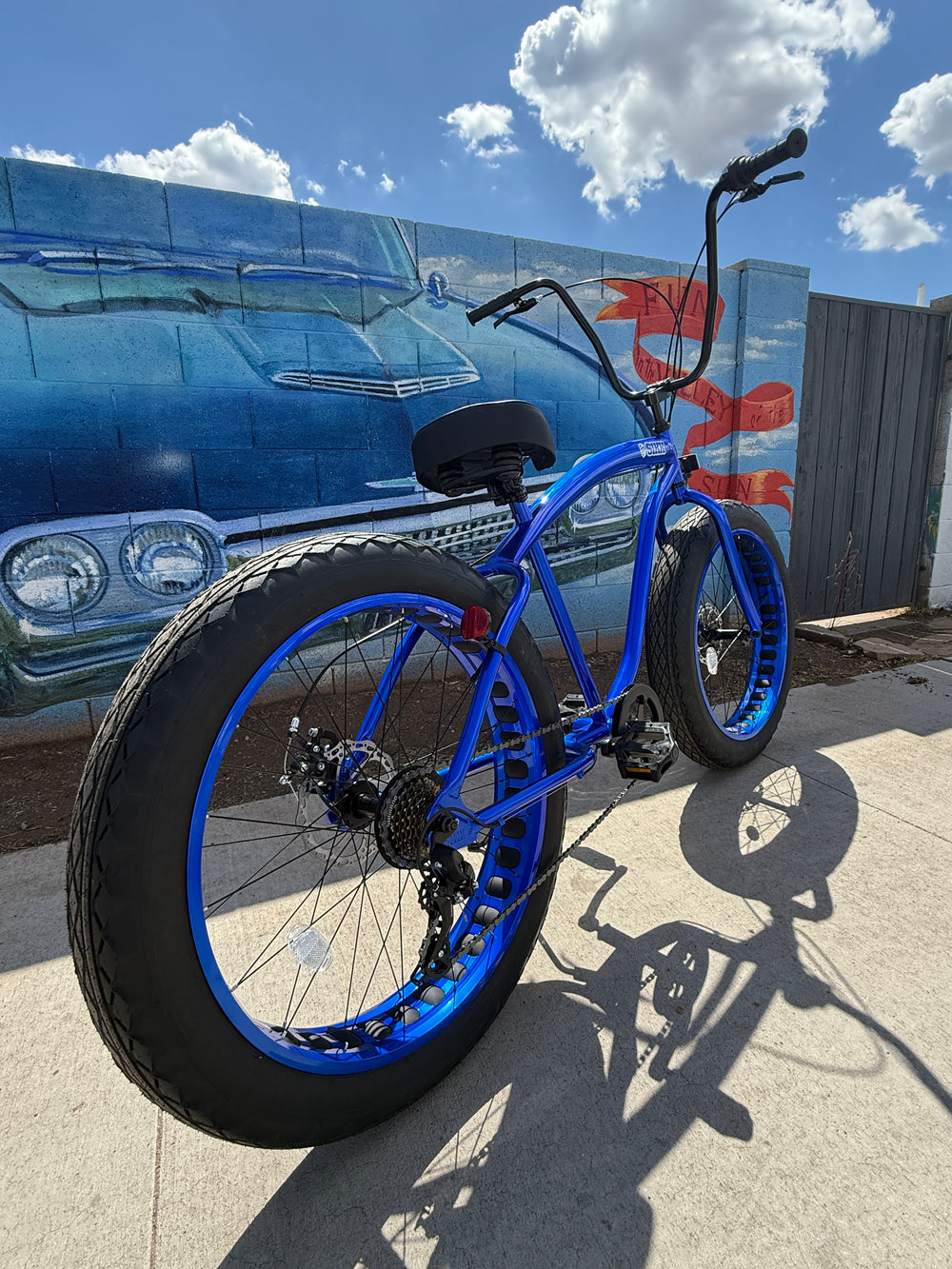 **New Color!** SIKK UFO Fat Tire 7 Speed Blue Frame Blue Wheels - SIKK BICYCLES