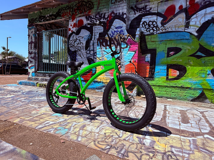 *NEW COLOR* SIKK SS Aluminum Green Frame 7 Speed UFO Fat Tire Cruiser