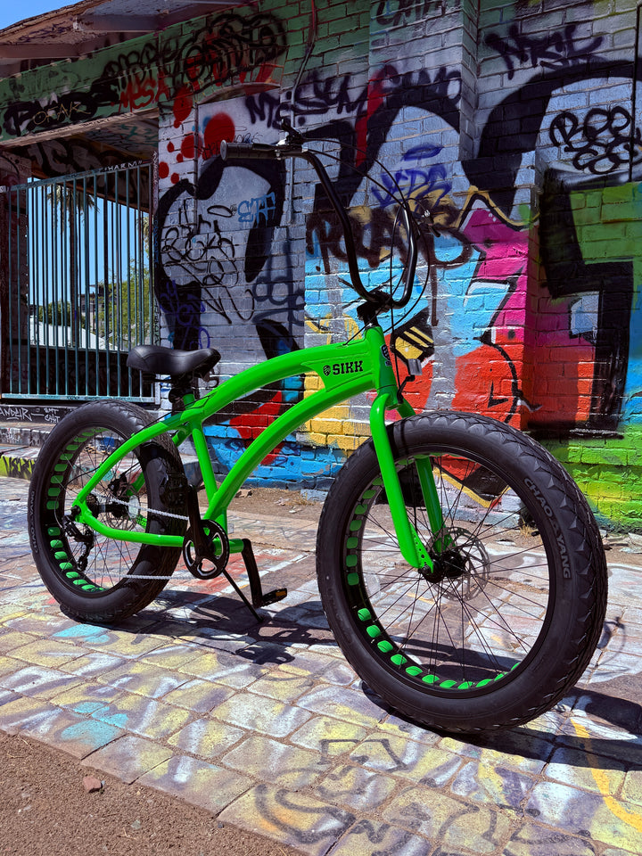 *NEW COLOR* SIKK SS Aluminum Green Frame 7 Speed UFO Fat Tire Cruiser