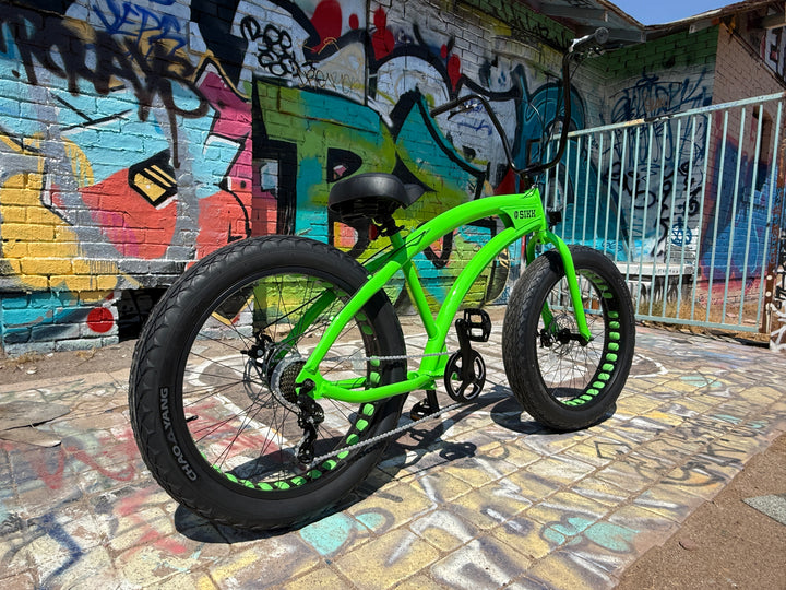 *NEW COLOR* SIKK SS Aluminum Green Frame 7 Speed UFO Fat Tire Cruiser