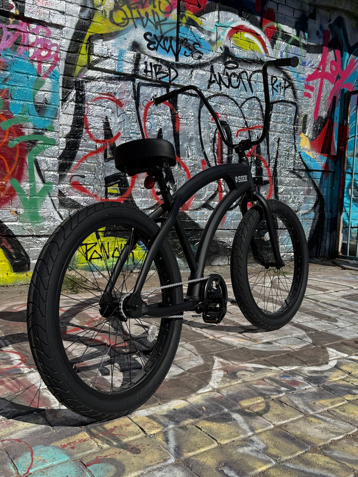 SIKK Wide Ride SS Aluminum Frame Single Speed Flat Black Frame Black Wheels