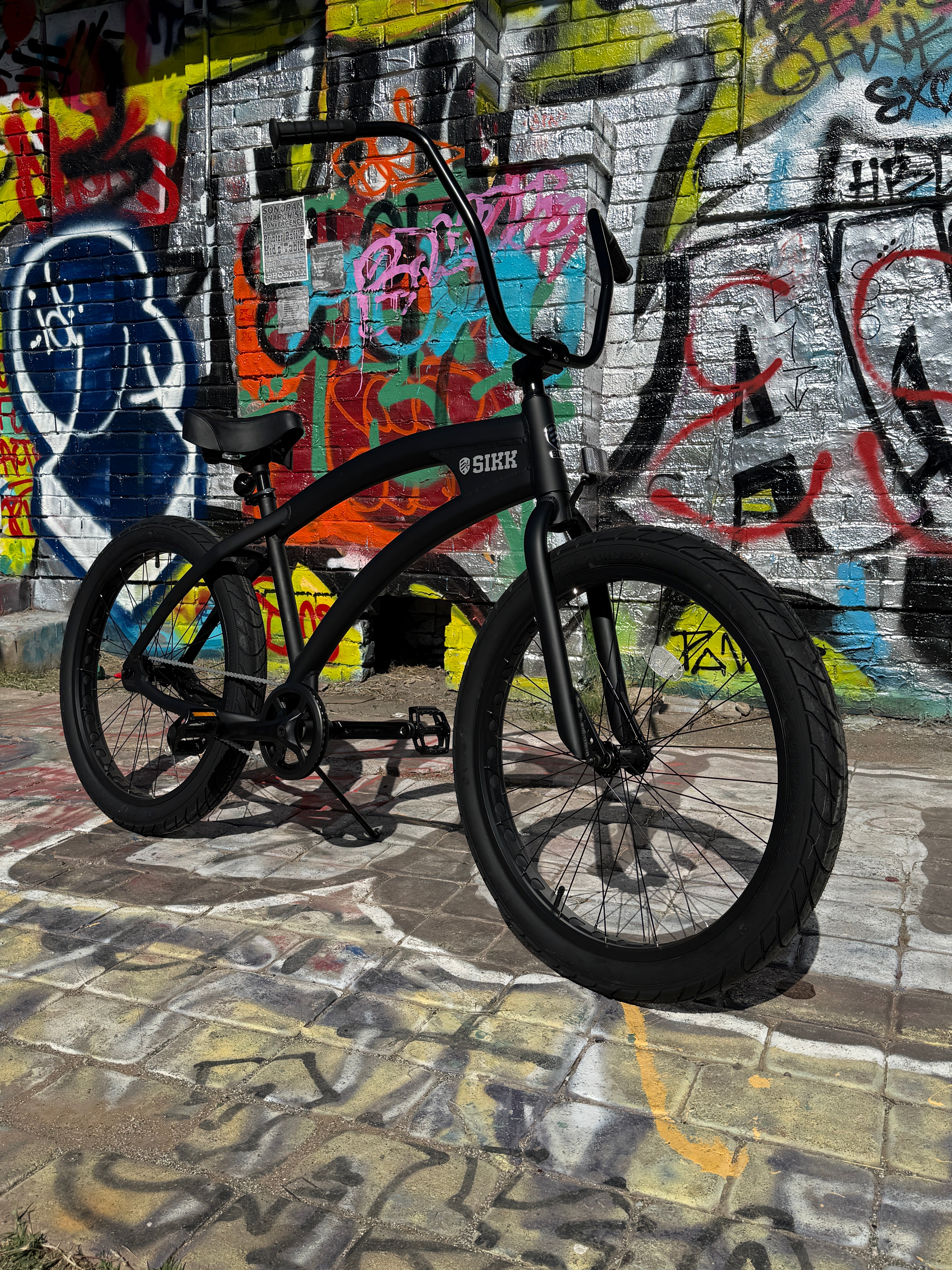 SIKK Wide Ride SS Aluminum Frame Single Speed Flat Black Frame Black W