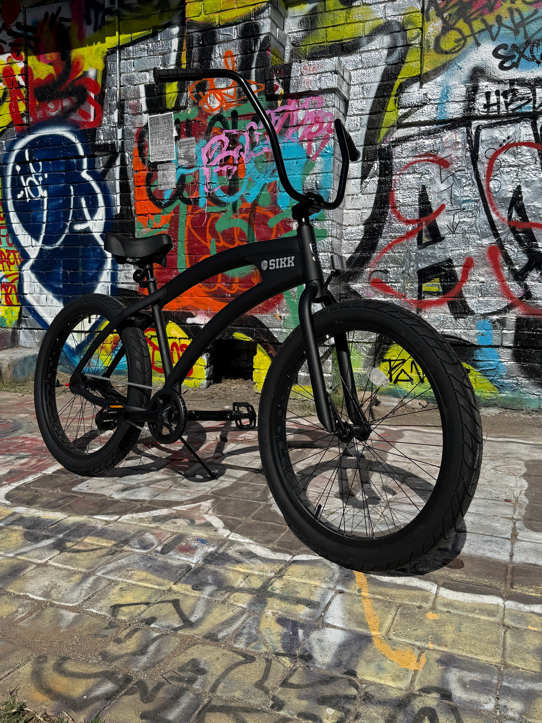 SIKK Wide Ride SS Aluminum Frame Single Speed Flat Black Frame Black W – SIKK BICYCLES