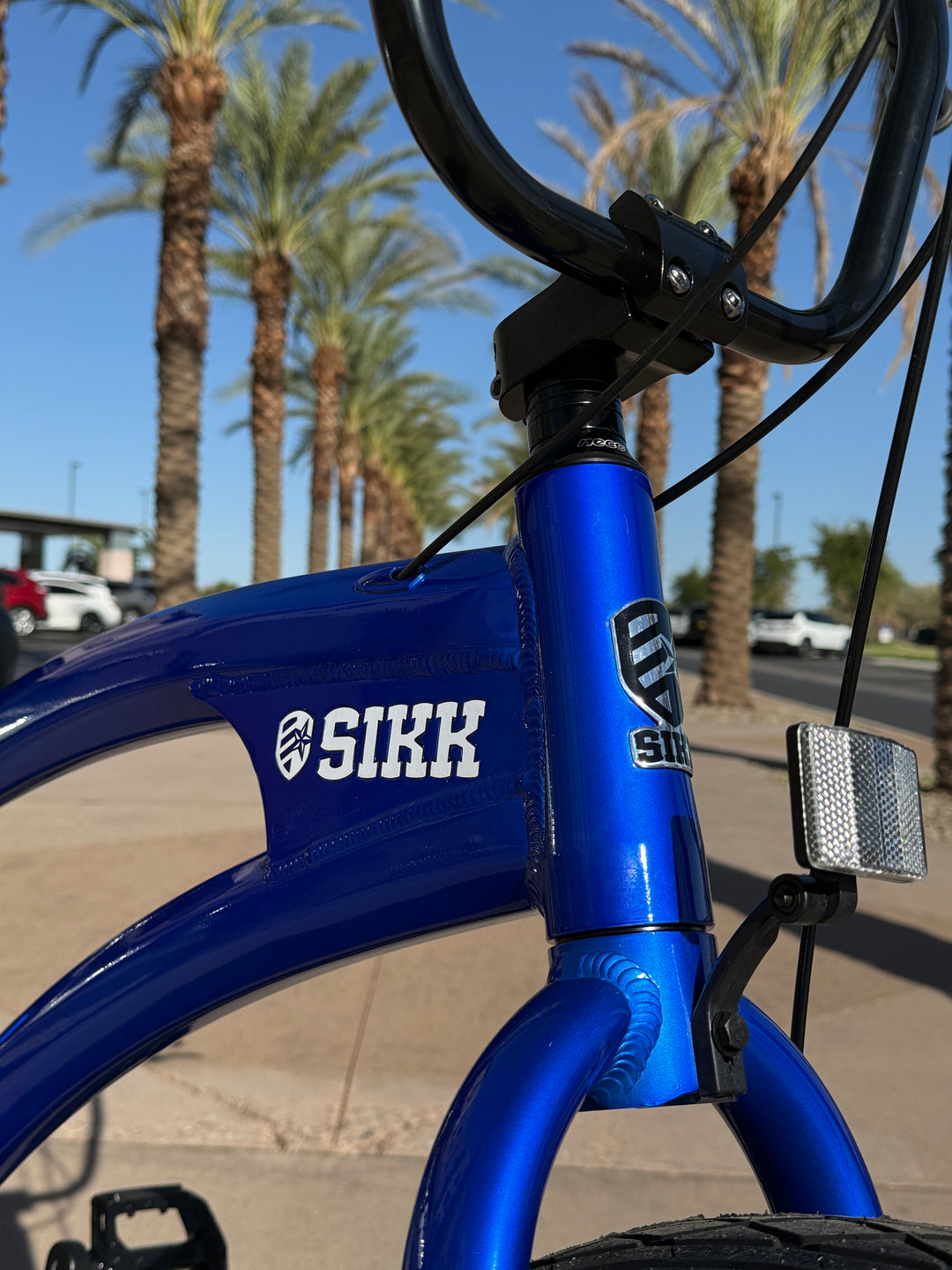 **New Color!** SIKK SS Aluminum Electric Blue Frame 7 Speed UFO Fat Tire Cruiser - SIKK BICYCLES