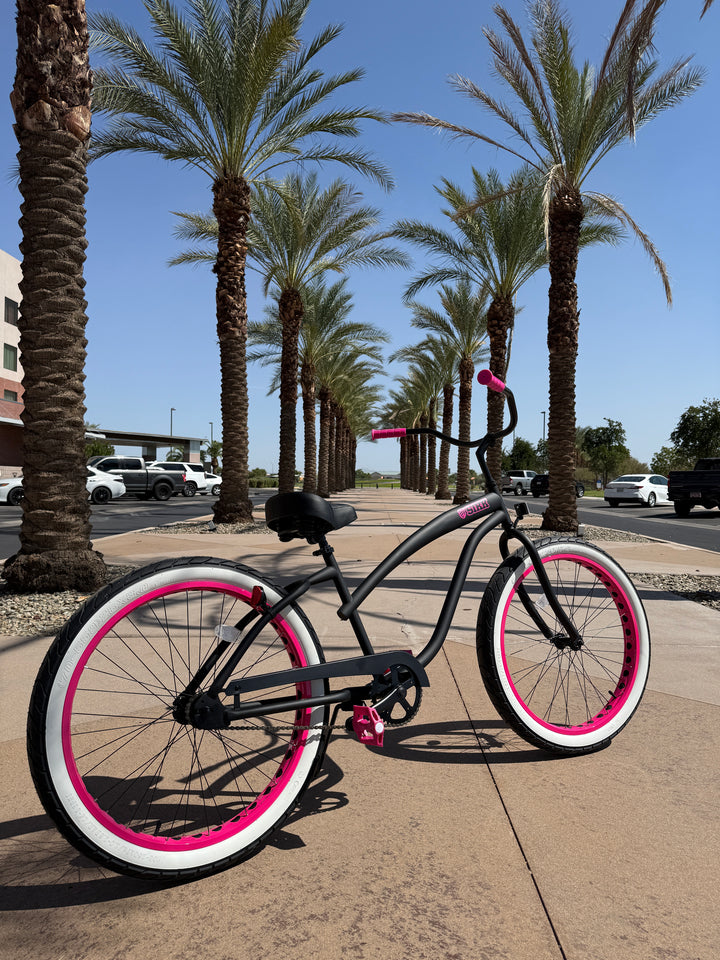 SIKK Wide Ride Ladies - Flat w Pink - Single Speed - SIKK BICYCLES