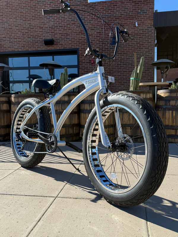 SIKK SS Aluminum Frame Polished 7 Speed UFO Fat Tire Cruiser