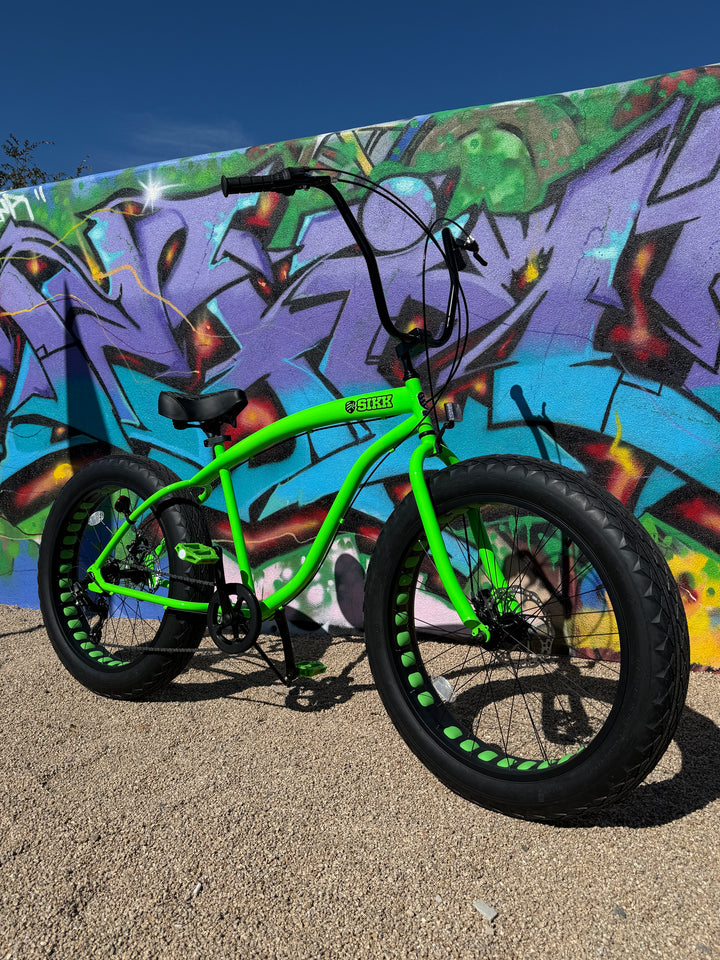 **New Color!** SIKK UFO Fat Tire 7 Speed Green Frame Black Wheels