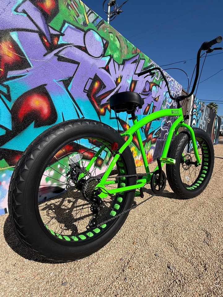 **New Color!** SIKK UFO Fat Tire 7 Speed Green Frame Black Wheels