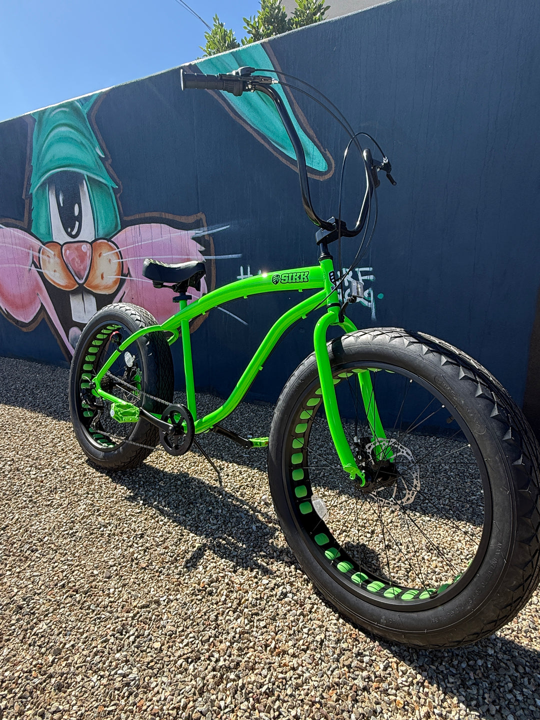 **New Color!** SIKK UFO Fat Tire 7 Speed Green Frame Black Wheels