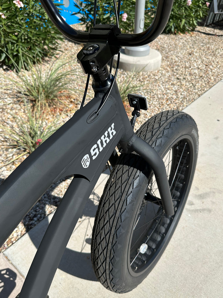 SIKK SS Aluminum Frame Flat Black 7 Speed UFO Fat Tire Cruiser - SIKK BICYCLES