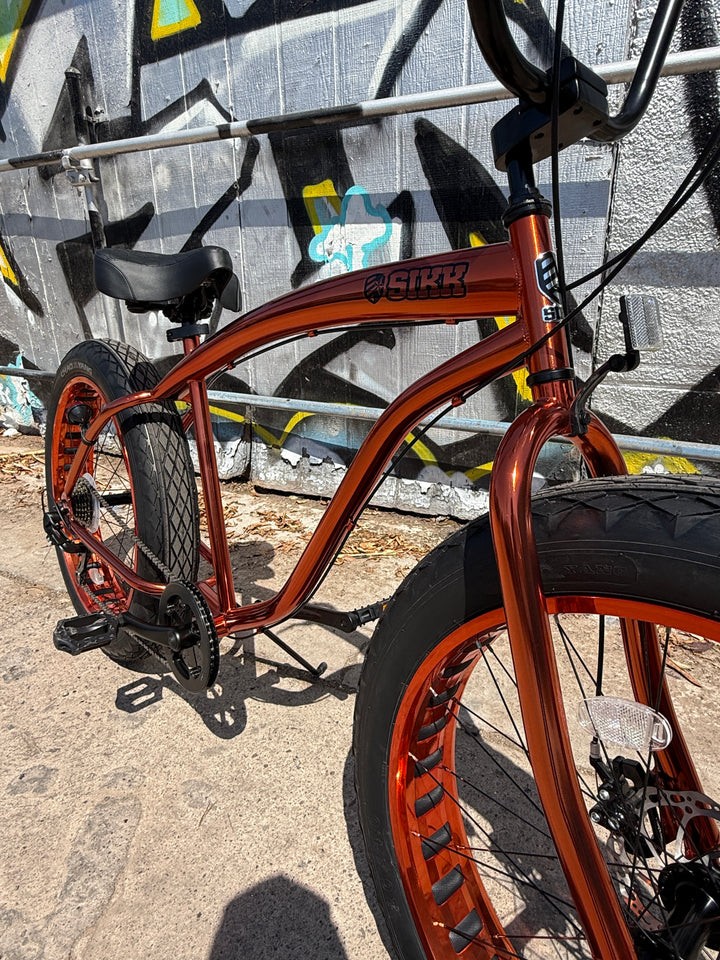 **Limited Quantities** SIKK UFO Fat Tire 7 Speed Copper Frame Copper Wheels