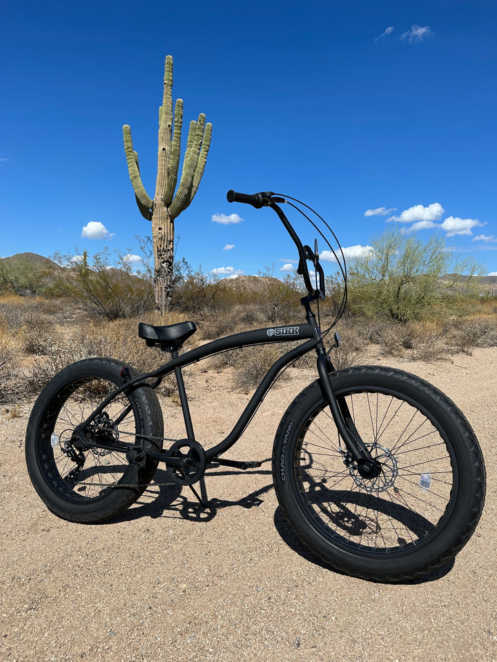 SIKK UFO Fat Tire 7 Speed Flat Black Frame Black Wheels - SIKK BICYCLES