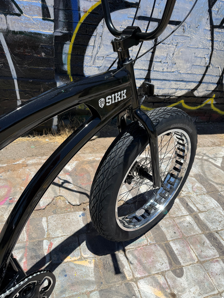 **NEW** SIKK SS Aluminum Frame Gloss Black Polished Wheels 7 Speed UFO Fat Tire Cruiser