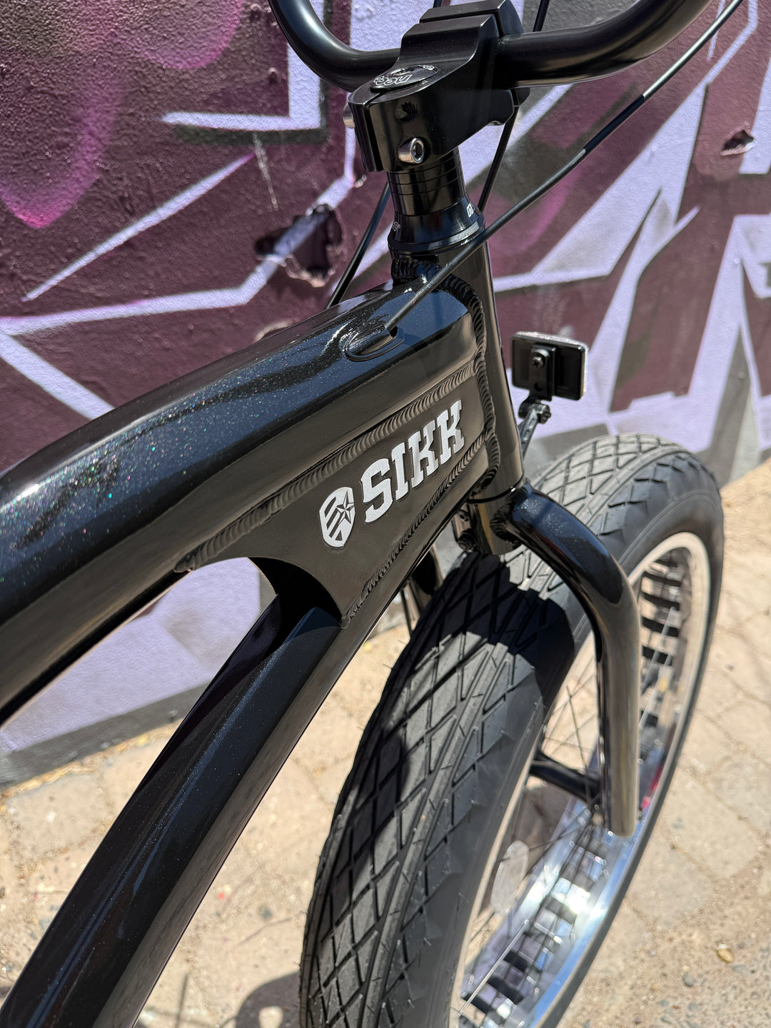 **NEW** SIKK SS Aluminum Frame Gloss Black Polished Wheels 7 Speed UFO Fat Tire Cruiser