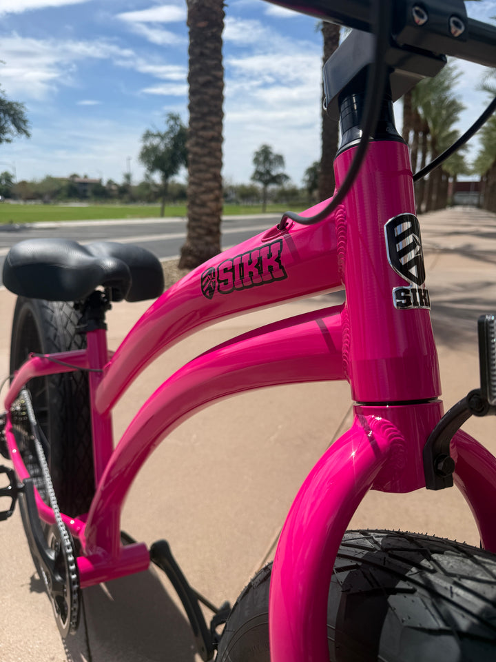**NEW** SIKK Ladies UFO SS Aluminum Pink Frame 7 Speed Fat Tire Cruiser