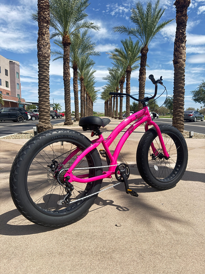 **NEW** SIKK Ladies UFO SS Aluminum Pink Frame 7 Speed Fat Tire Cruiser