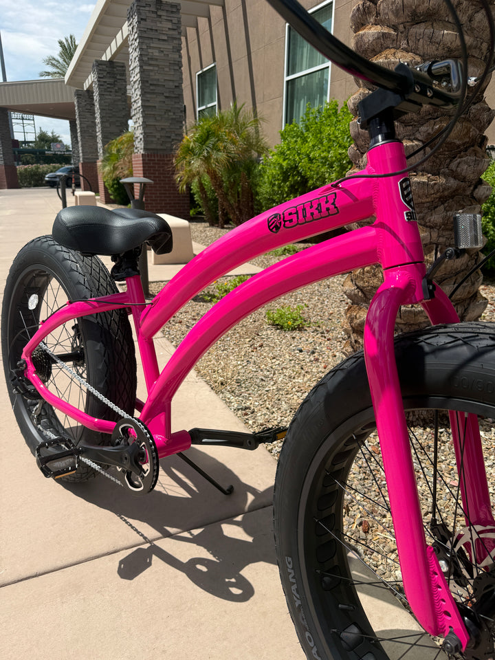**NEW** SIKK Ladies UFO SS Aluminum Pink Frame 7 Speed Fat Tire Cruiser