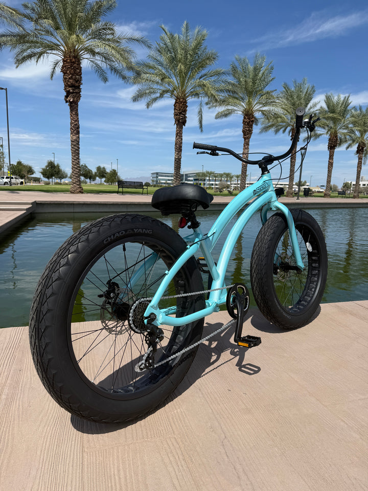 **NEW** SIKK Ladies UFO SS Aluminum Teal Frame 7 Speed Fat Tire Cruiser
