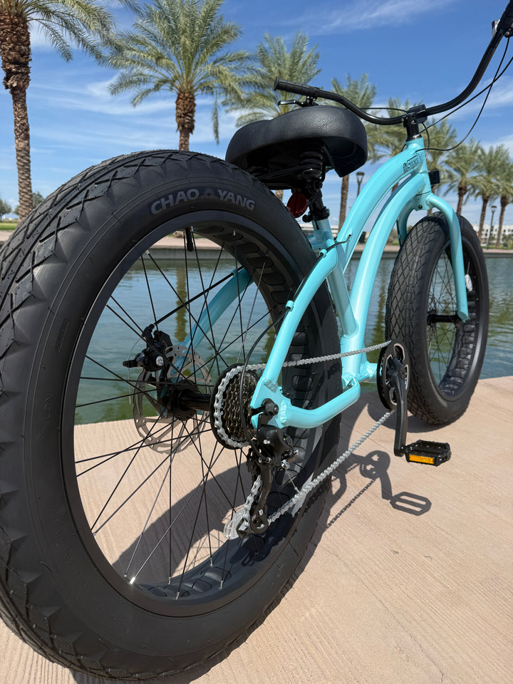 **NEW** SIKK Ladies UFO SS Aluminum Teal Frame 7 Speed Fat Tire Cruiser