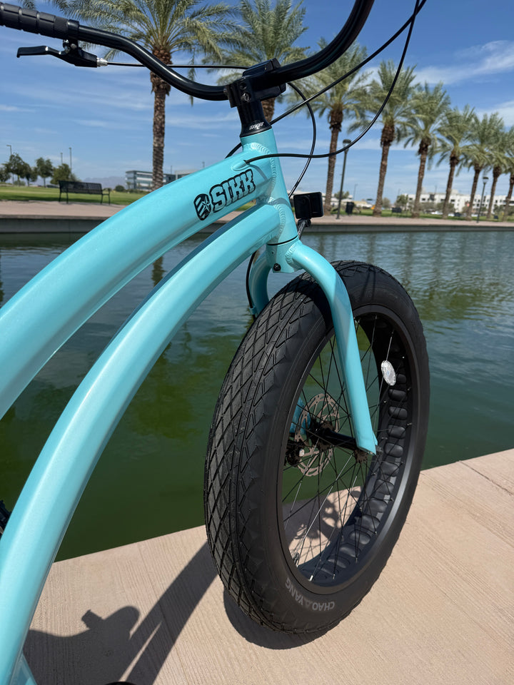 **NEW** SIKK Ladies UFO SS Aluminum Teal Frame 7 Speed Fat Tire Cruiser