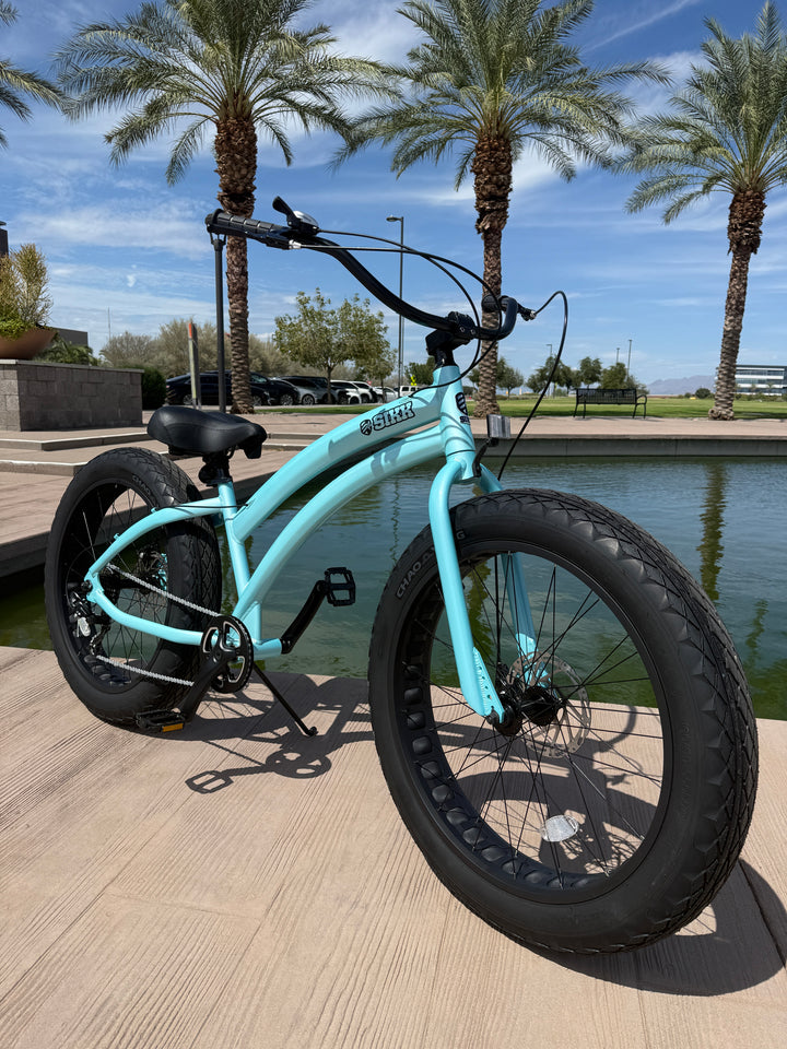**NEW** SIKK Ladies UFO SS Aluminum Teal Frame 7 Speed Fat Tire Cruiser