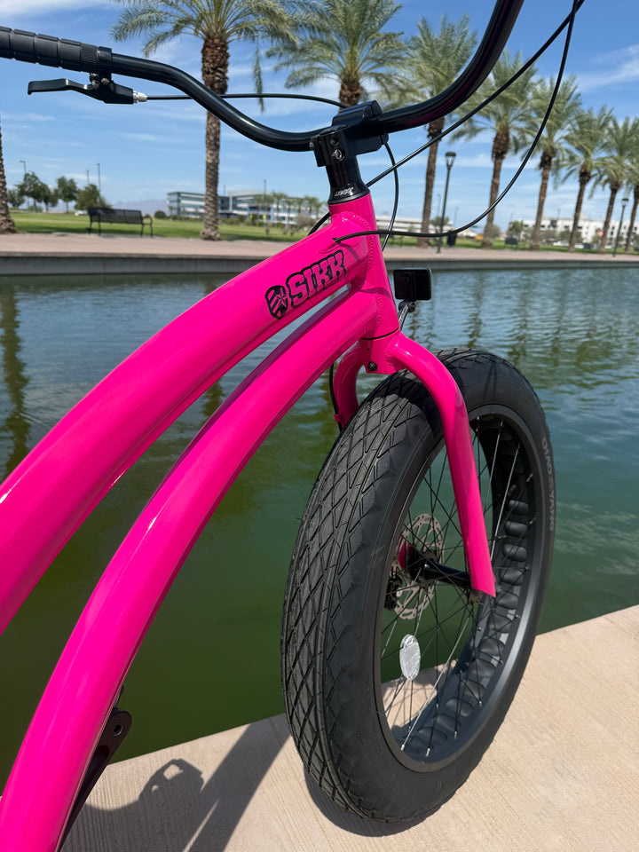 **NEW** SIKK Ladies UFO SS Aluminum Pink Frame 7 Speed Fat Tire Cruiser