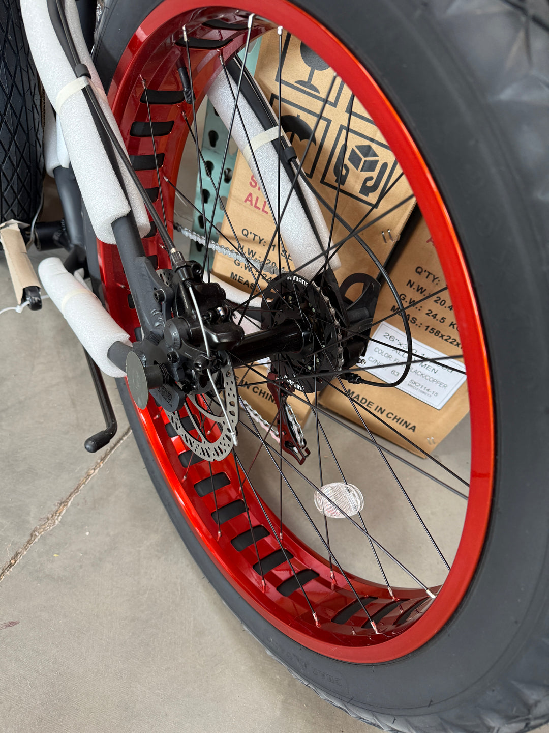 Wheel Discoloration SEE PICTURES SIKK SS Aluminum Frame Flat Black- Copper Wheels 7 Speed UFO Fat Tire Cruiser