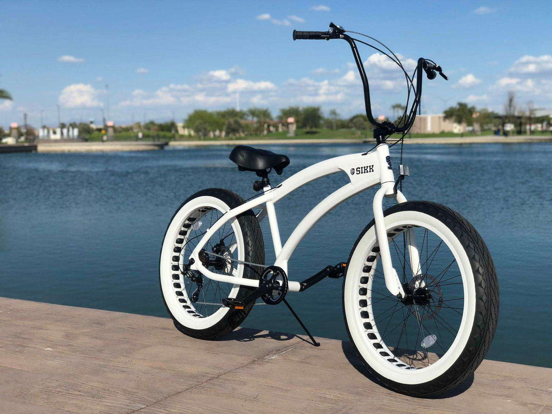 SIKK SS Aluminum Frame STORMTROOPER 7 Speed UFO Fat Tire Cruiser - SIKK BICYCLES