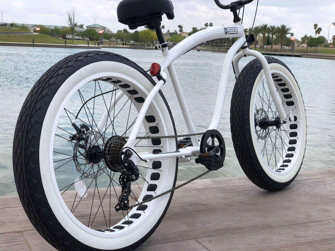 SIKK UFO Men's Fat Tire 7 Speed Cruiser STORMTROOPER - White - SIKK BICYCLES