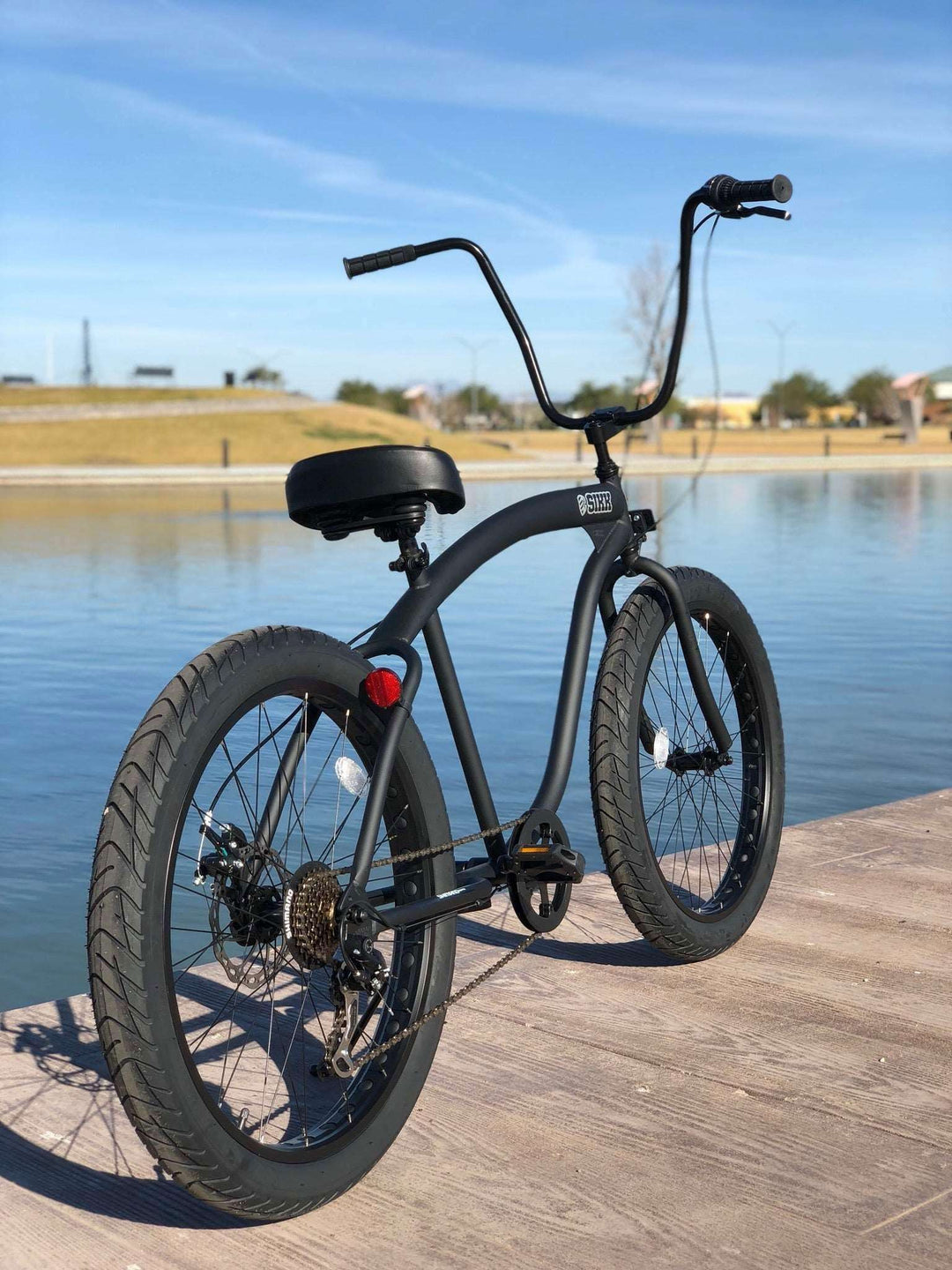 SIKK Wide Ride 7 Speed - Flat Black Frame Black Wheels - SIKK BICYCLES