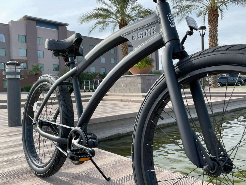 SIKK Wide Ride SS Aluminum Frame Single Speed Flat Black Frame Black Wheels - SIKK BICYCLES