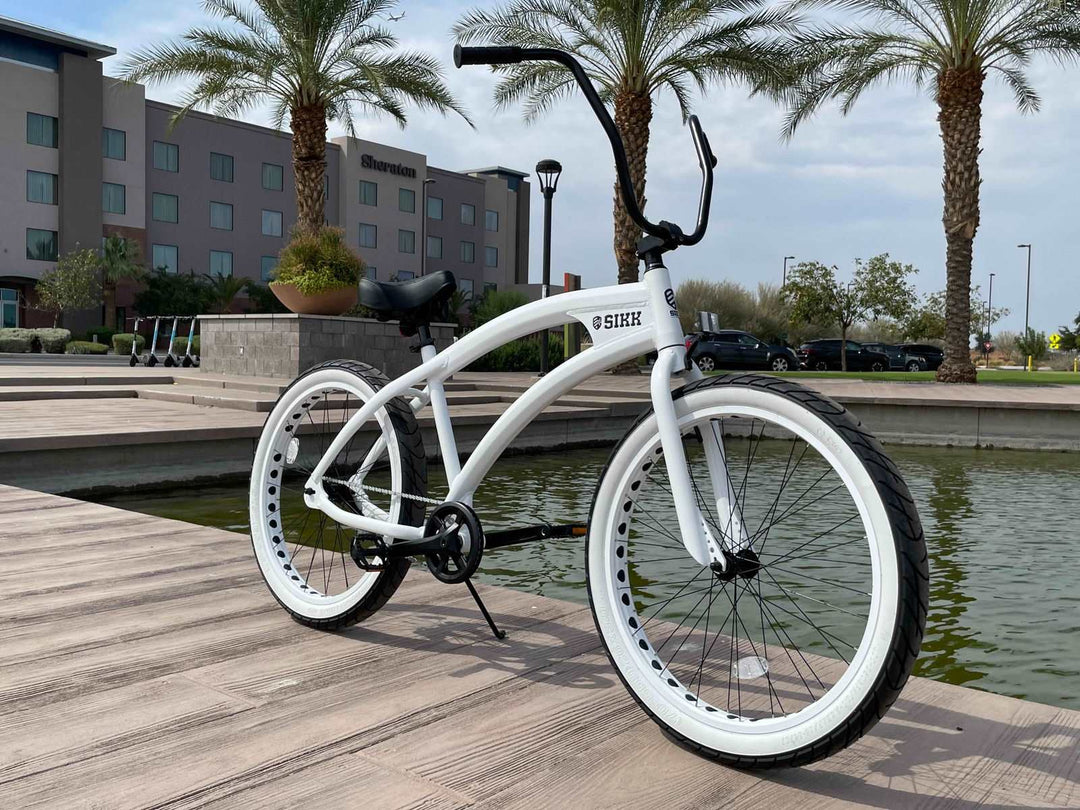 SIKK Wide Ride SS Aluminum Frame Single Speed Stormtrooper White - SIKK BICYCLES