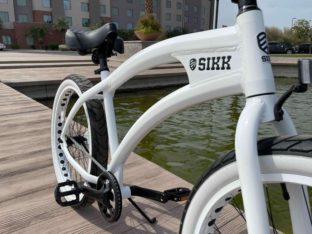 SIKK Wide Ride SS Aluminum Frame Single Speed Stormtrooper White - SIKK BICYCLES