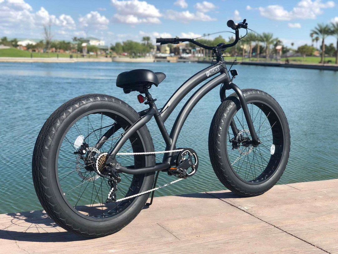 UNISEX Sikk SS Aluminum Frame All Black UNISEX 7 Speed UFO Fat Tire Cruiser - SIKK BICYCLES
