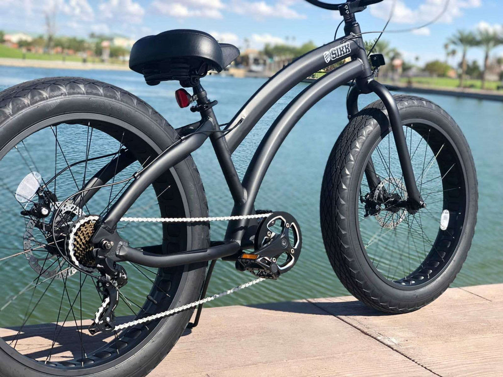 UNISEX Sikk SS Aluminum Frame All Black UNISEX 7 Speed UFO Fat Tire Cruiser - SIKK BICYCLES