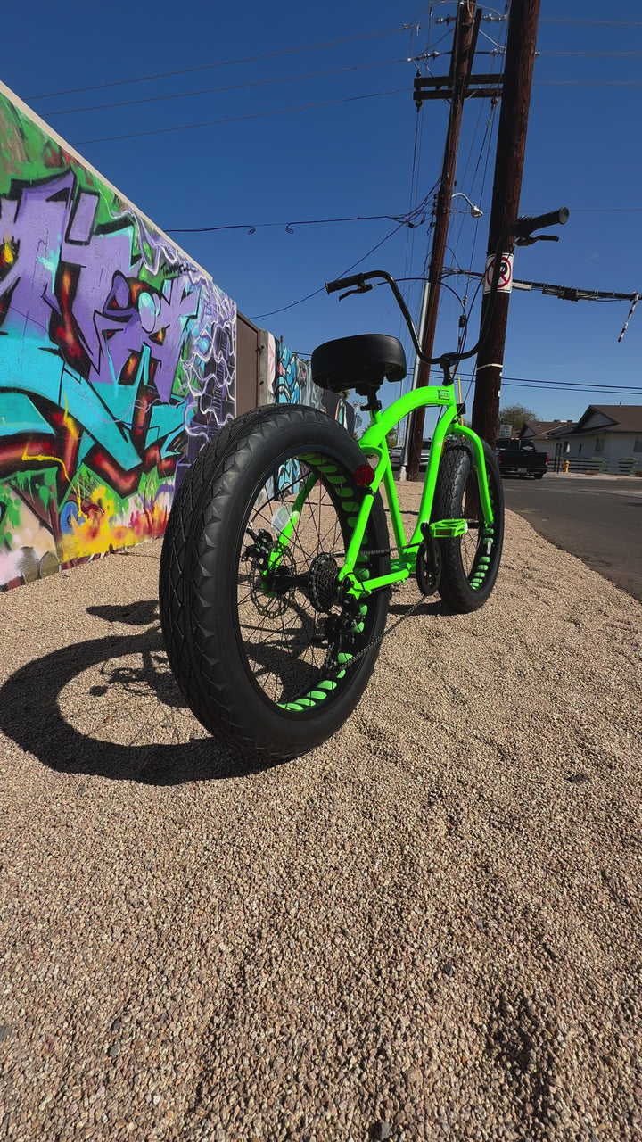 **New Color!** SIKK UFO Fat Tire 7 Speed Green Frame Black Wheels