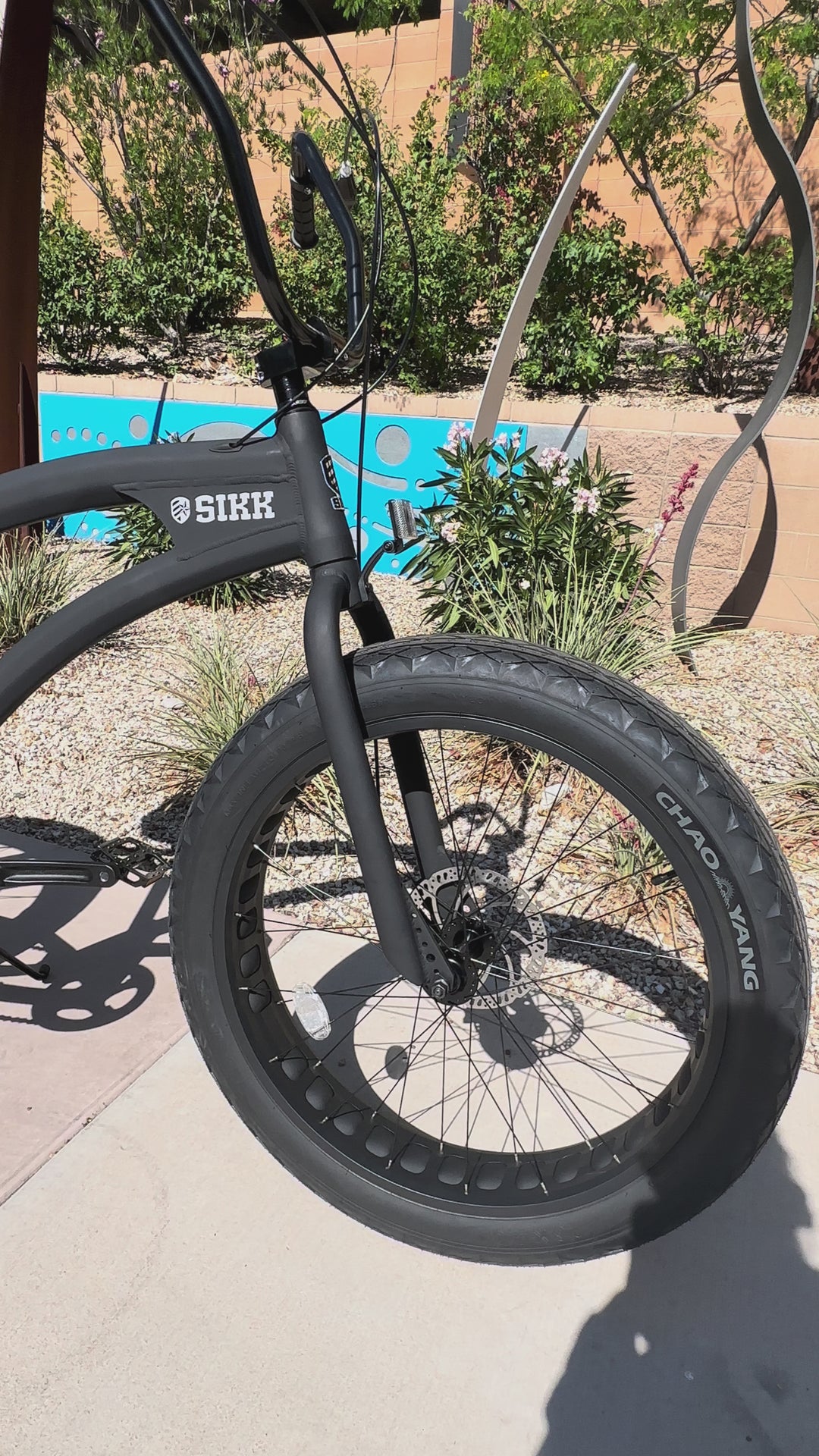 SIKK SS Aluminum Frame Flat Black 7 Speed UFO Fat Tire Cruiser