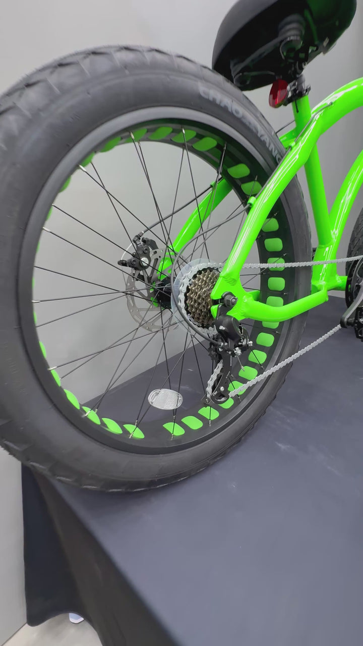 *NEW COLOR* SIKK SS Aluminum Green Frame 7 Speed UFO Fat Tire Cruiser