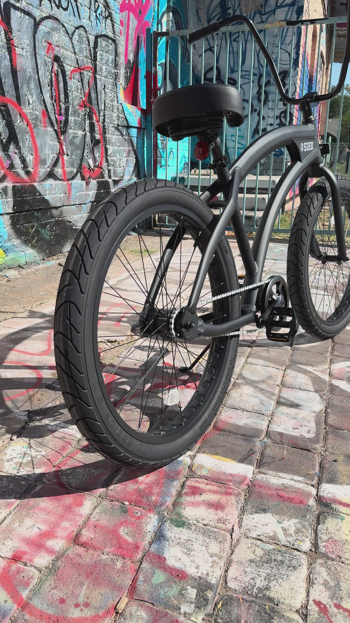 SIKK Wide Ride SS Aluminum Frame Single Speed Flat Black Frame Black Wheels