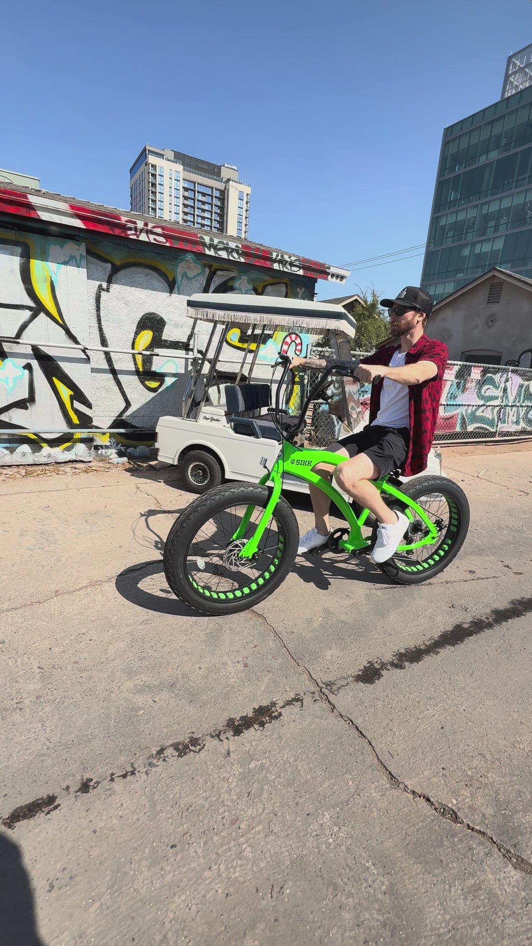 *NEW COLOR* SIKK SS Aluminum Green Frame 7 Speed UFO Fat Tire Cruiser