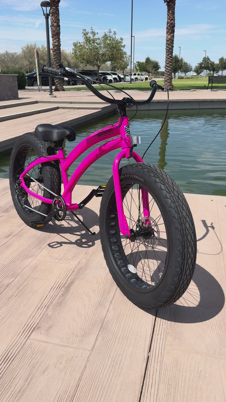 **NEW** SIKK Ladies UFO SS Aluminum Pink Frame 7 Speed Fat Tire Cruiser
