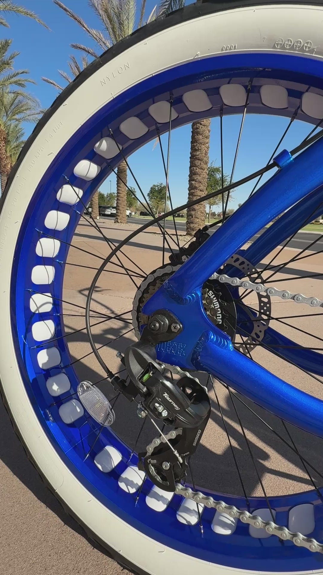 **New Color!** SIKK SS Aluminum Electric Blue Frame 7 Speed UFO Fat Tire Cruiser