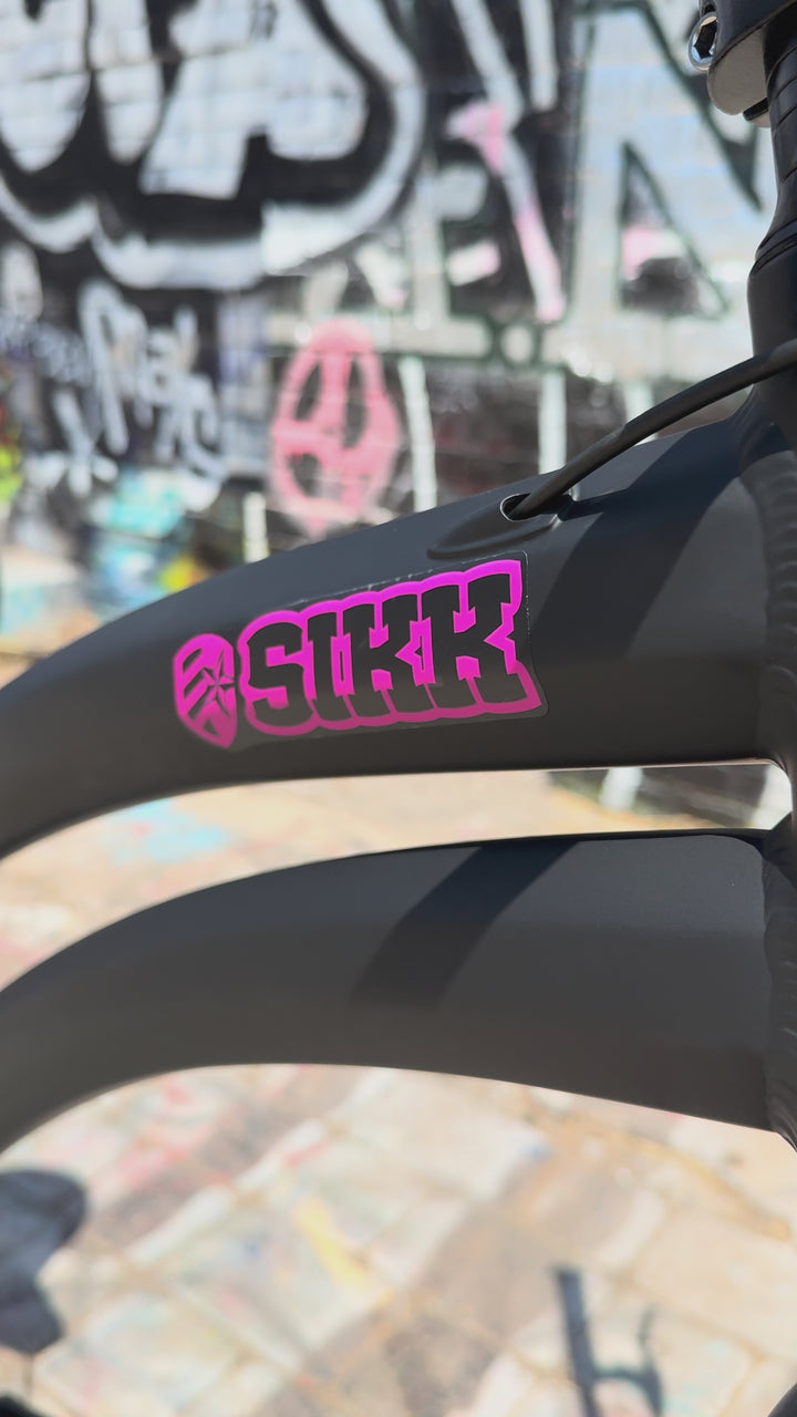 Sikk Ladies UFO SS Aluminum Frame Flat Black- Pink 7 Speed UFO Fat Tire Cruiser