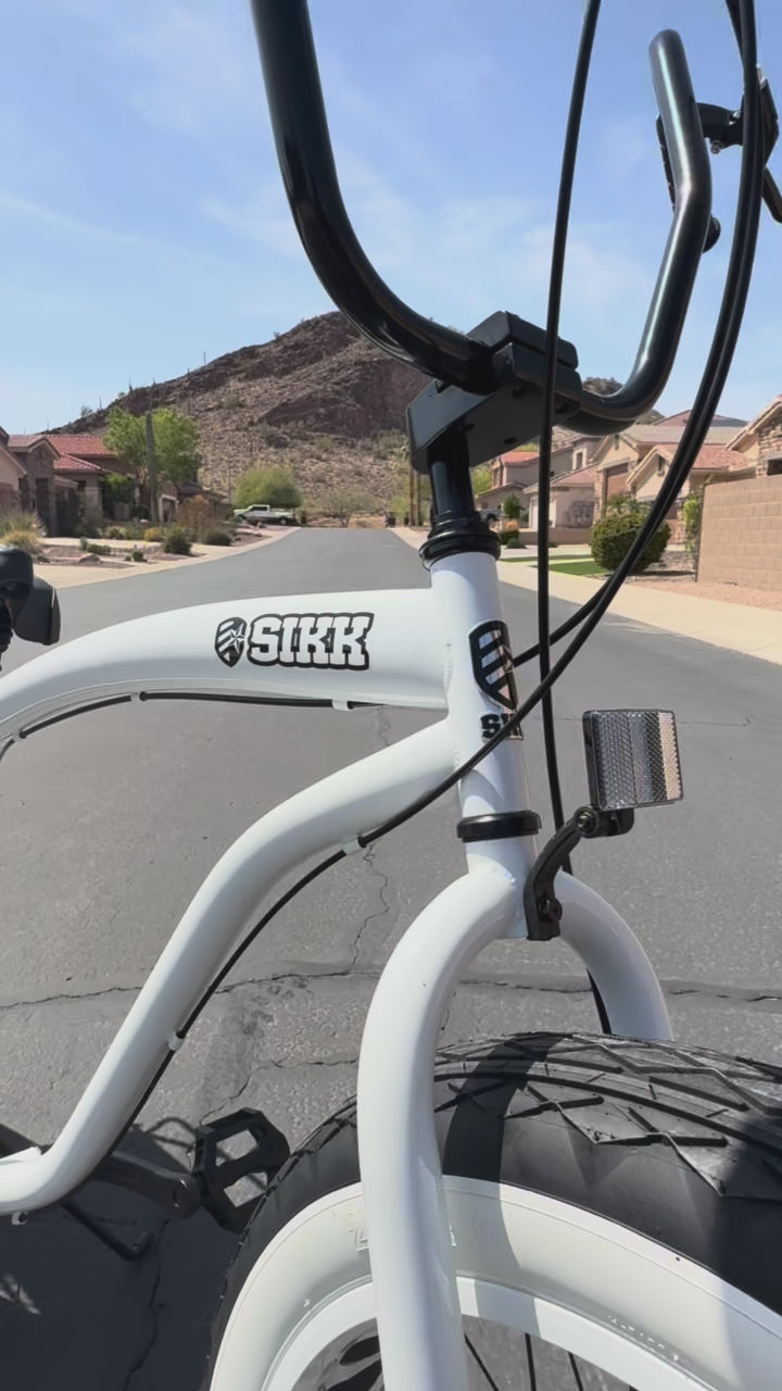 SIKK UFO Men's Fat Tire 7 Speed Cruiser STORMTROOPER - White